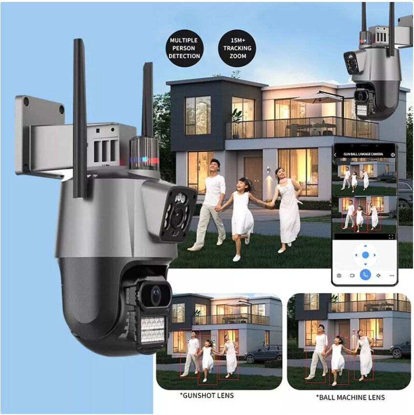 UK 8MP WIFI IP Camera Outdoor - 4K PTZ CCTV Smart Home Security IR Night Vision - Electryx
