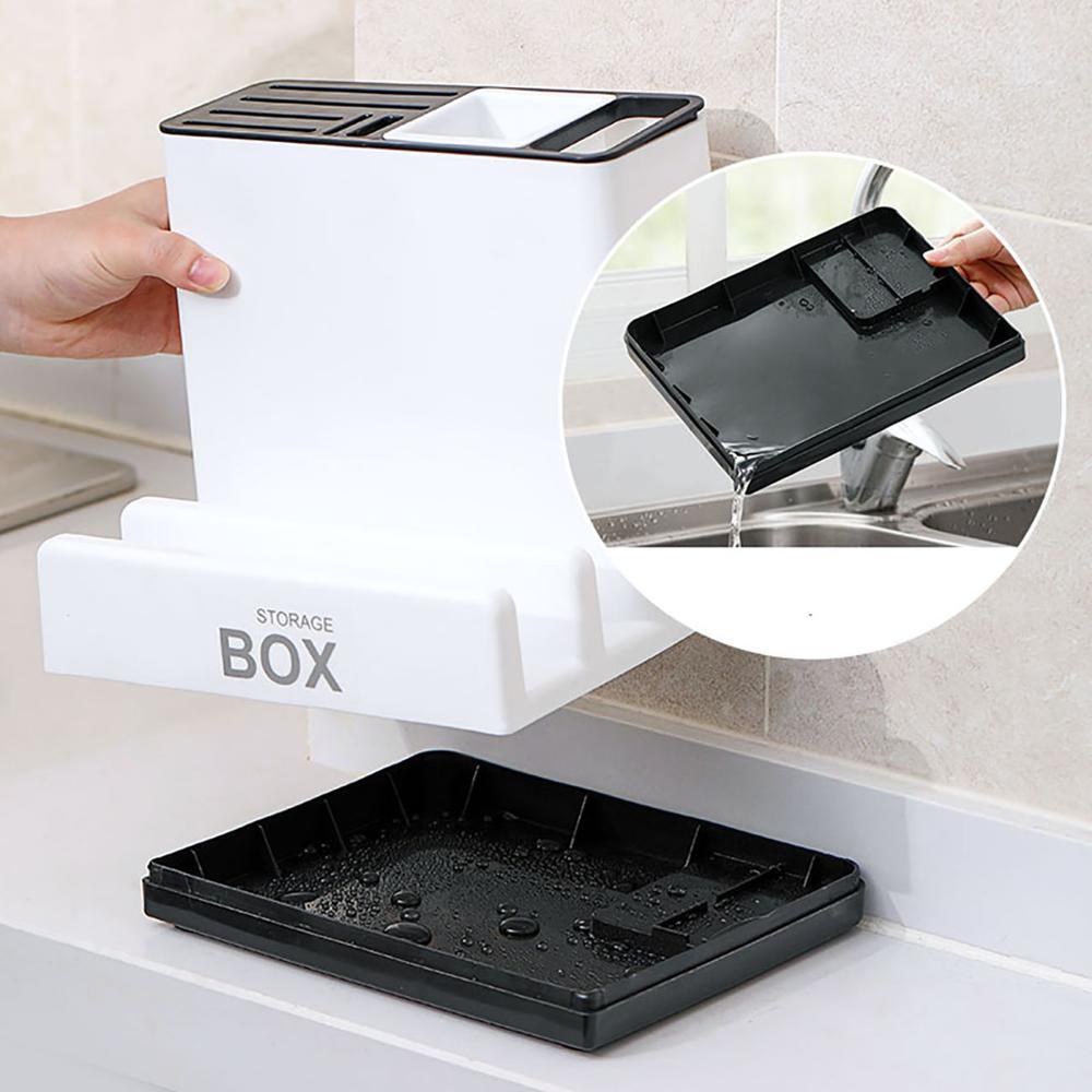 Tableware Storage Holders Kitchen Knife Plastic Storages Racks For Kitchen Convenience Cabinet Kitchen Gadgets - Electryx