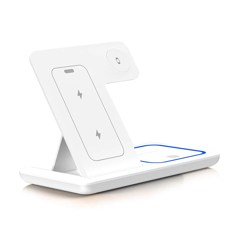 15W Three-in-One Fast Wireless Charger Foldable Desktop Multifunctional with PD Function for Mobile Phone Headset Watch - Electryx