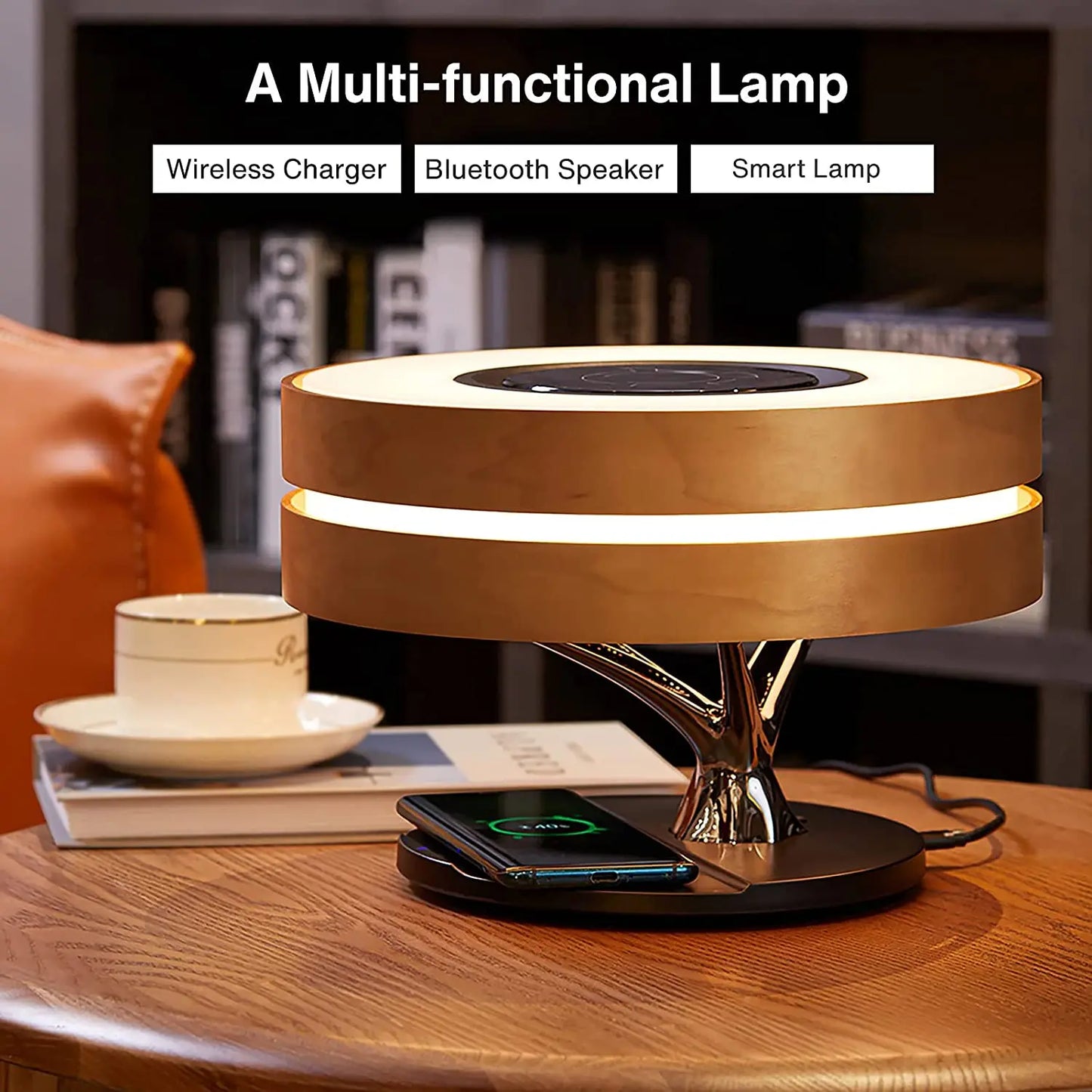 2024 Luxury Trending Product Tree Table Lamp Bt Speaker 10w Wireless Charger Beside Desk Lamp - Electryx