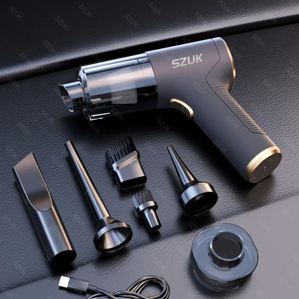 SZUK 98000PA Car Vacuum Cleaner Mini Powerful Cleaning Machine Strong Suction Handheld for Car Portable Wireless Home Appliance - Electryx