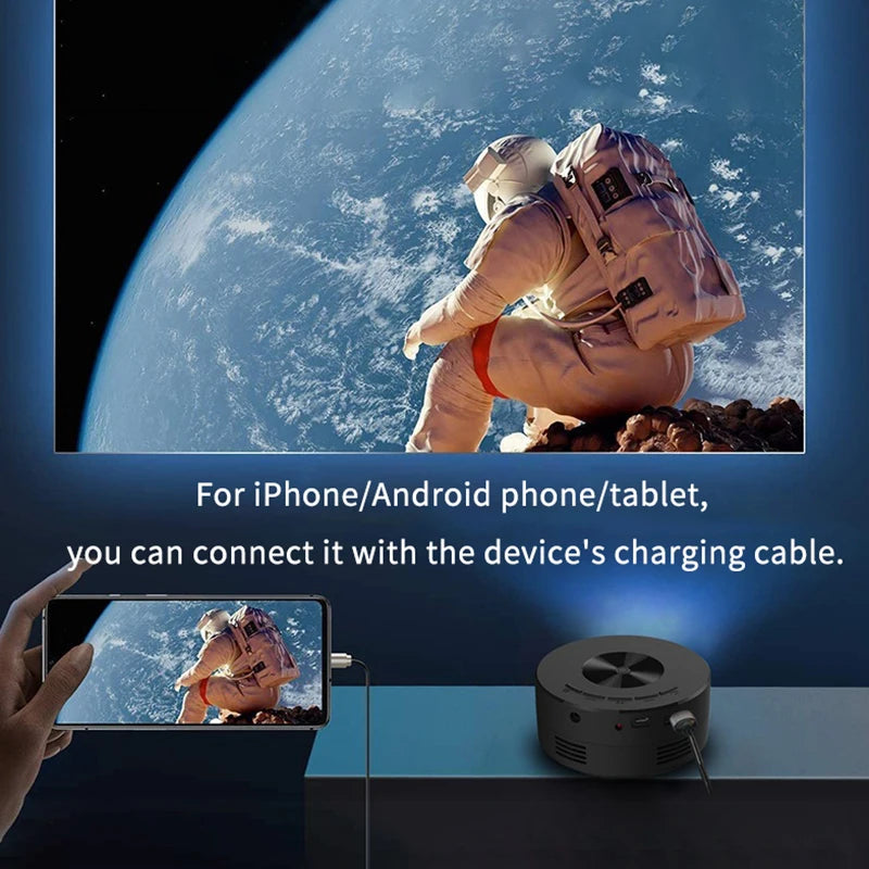 Portable Mini Projector 1920*1080P HD Projector Home Cinema Outdoor Camping Projection For IPhone Xiaomi IPad Android - Electryx