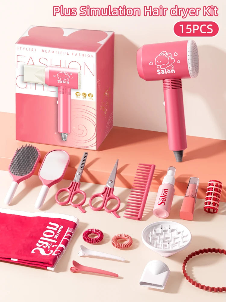 Kids Make Up Toys Simulation Haircut Kit Children's Hair dryer Role Playing Game Educational Toys For Girls Pretend Play Gifts - Electryx