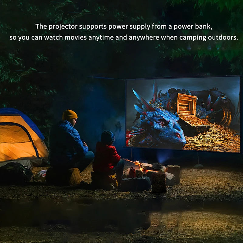 Portable Mini Projector 1920*1080P HD Projector Home Cinema Outdoor Camping Projection For IPhone Xiaomi IPad Android - Electryx