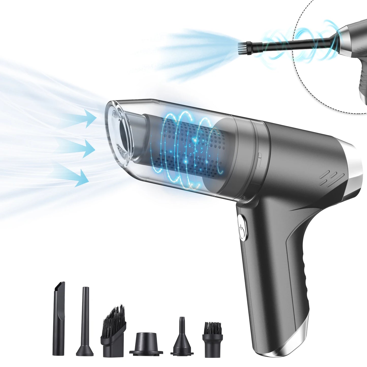 Vacuum Cordless 19000Pa Strong Suction 3 in 1 Dust Buster Air Blower Vacuum Cleaner 120W Wet and Dry Held for Home Office Car - Electryx