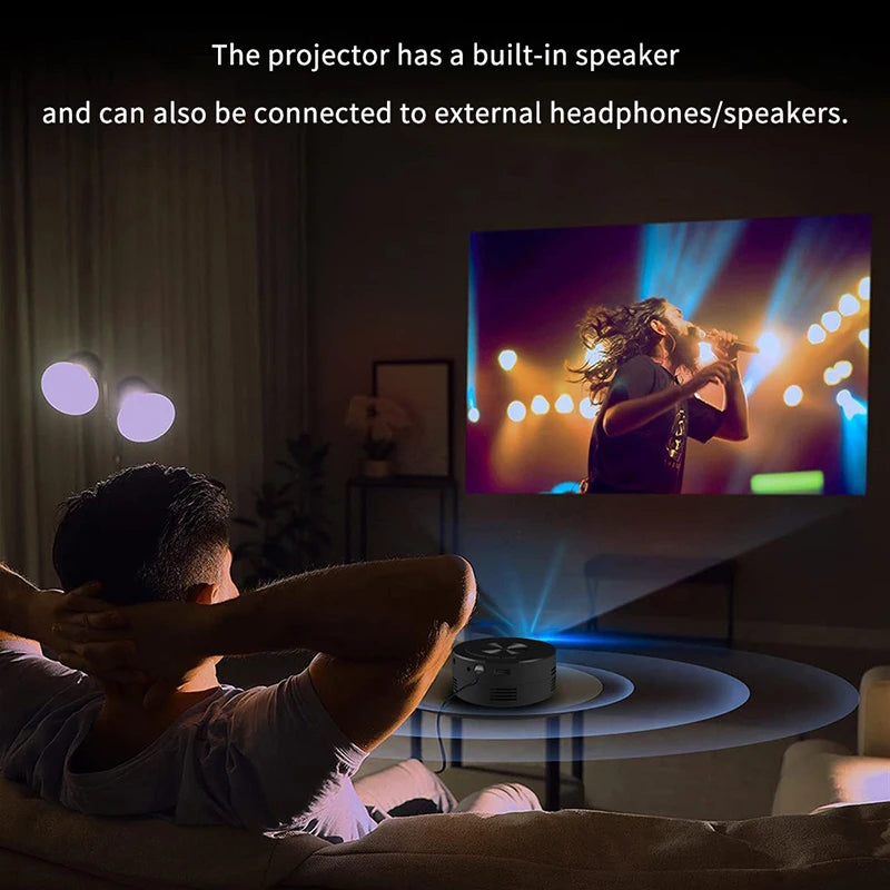 Portable Mini Projector 1920*1080P HD Projector Home Cinema Outdoor Camping Projection For IPhone Xiaomi IPad Android - Electryx