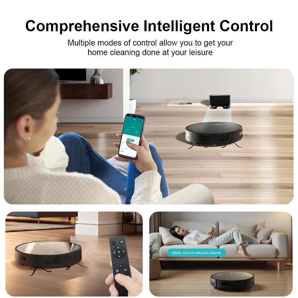 Robot Vacuum Cleaner Combo Mop,4000PA Suction Robotic,WiFi/Voice Control,Auto-Recharge,Pet Hair For Home Vacuum Cleaning Robot - Electryx