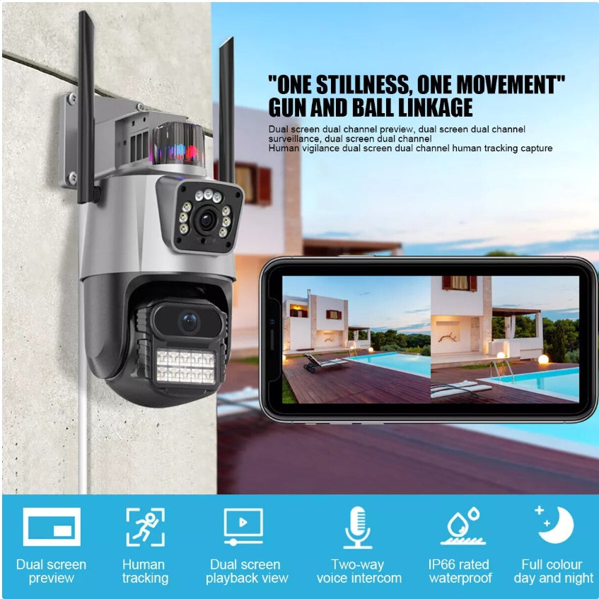 UK 8MP WIFI IP Camera Outdoor - 4K PTZ CCTV Smart Home Security IR Night Vision - Electryx