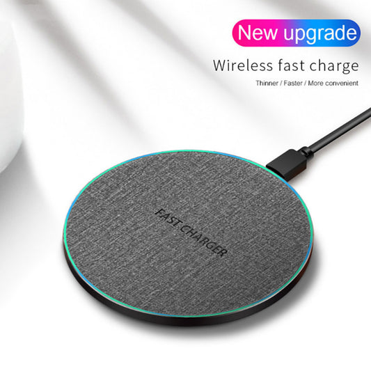 Qi Standard Ultra-Thin Fabric Aluminum Alloy Fast Charge Wireless Charger 15W Fast Charge Fast Charger Disc Wireless Charger - Electryx
