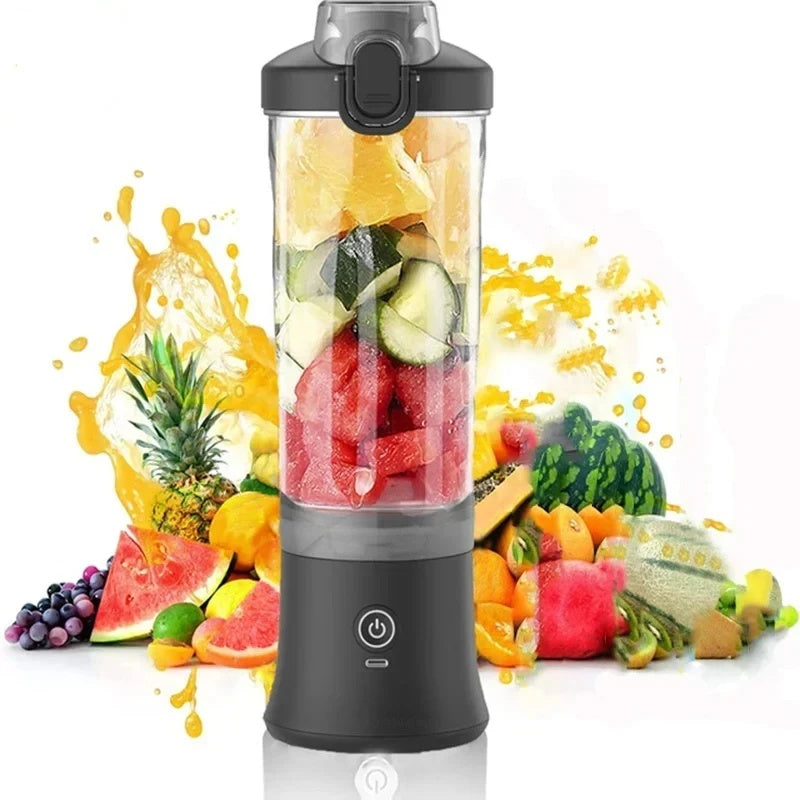 Portable Blender 600ML Electric Juicer Fruit Mixers 4000mAh USB Rechargeable Smoothie Mini Blender Personal Juicer Colorf - Electryx