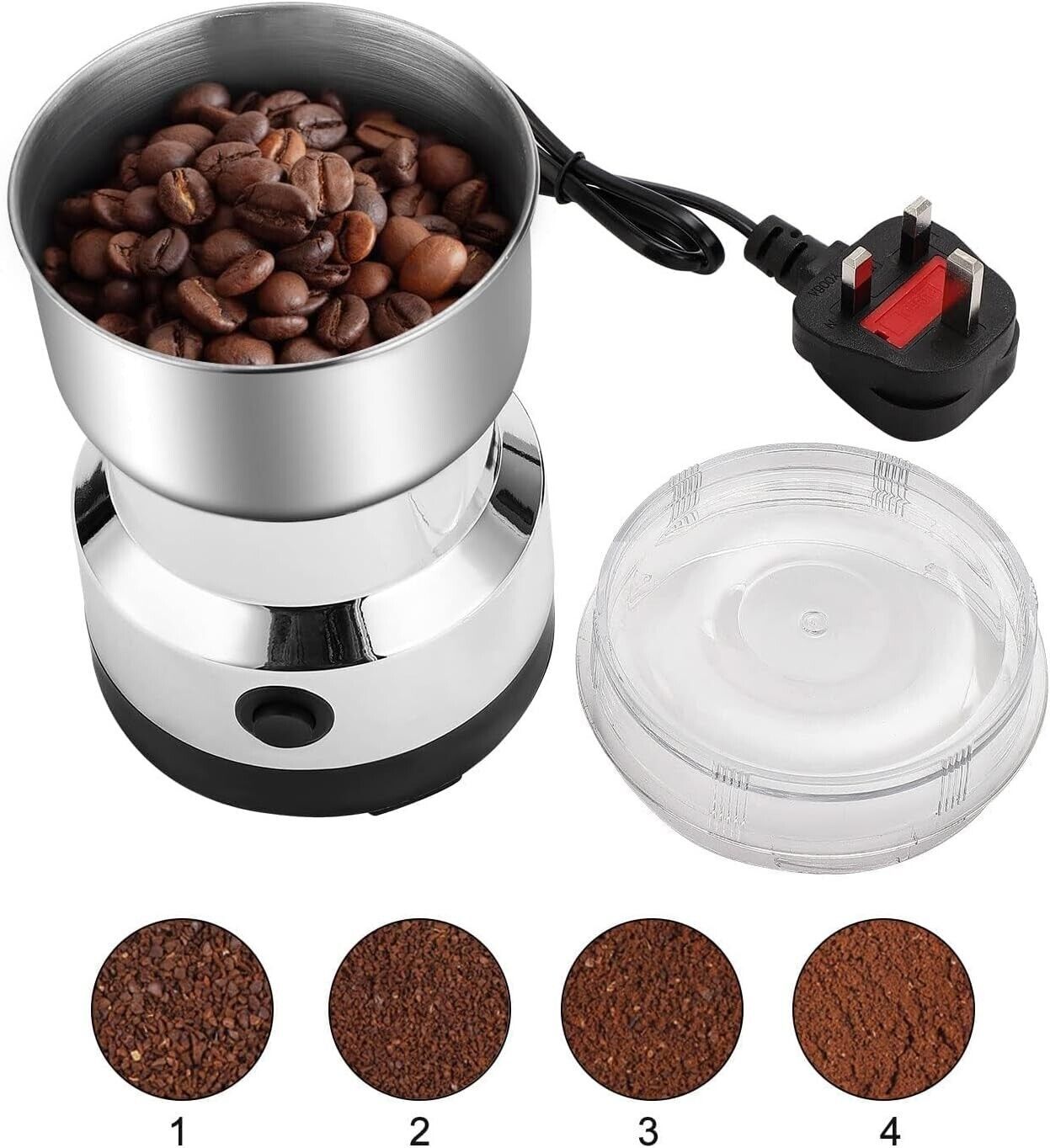 300W Electric Coffee Grinder Grinding Milling Bean Nut Spice Matte Blade Blender - Electryx