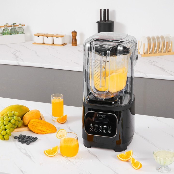 VEVOR Professional Blender With Shield, Commercial Countertop Blenders, 68 Oz  Blender Combo, Stainless Steel 9 Speed & 5 Functions Blender, For Shakes, Smoothies, Peree, And Crush Ice, Black - Electryx