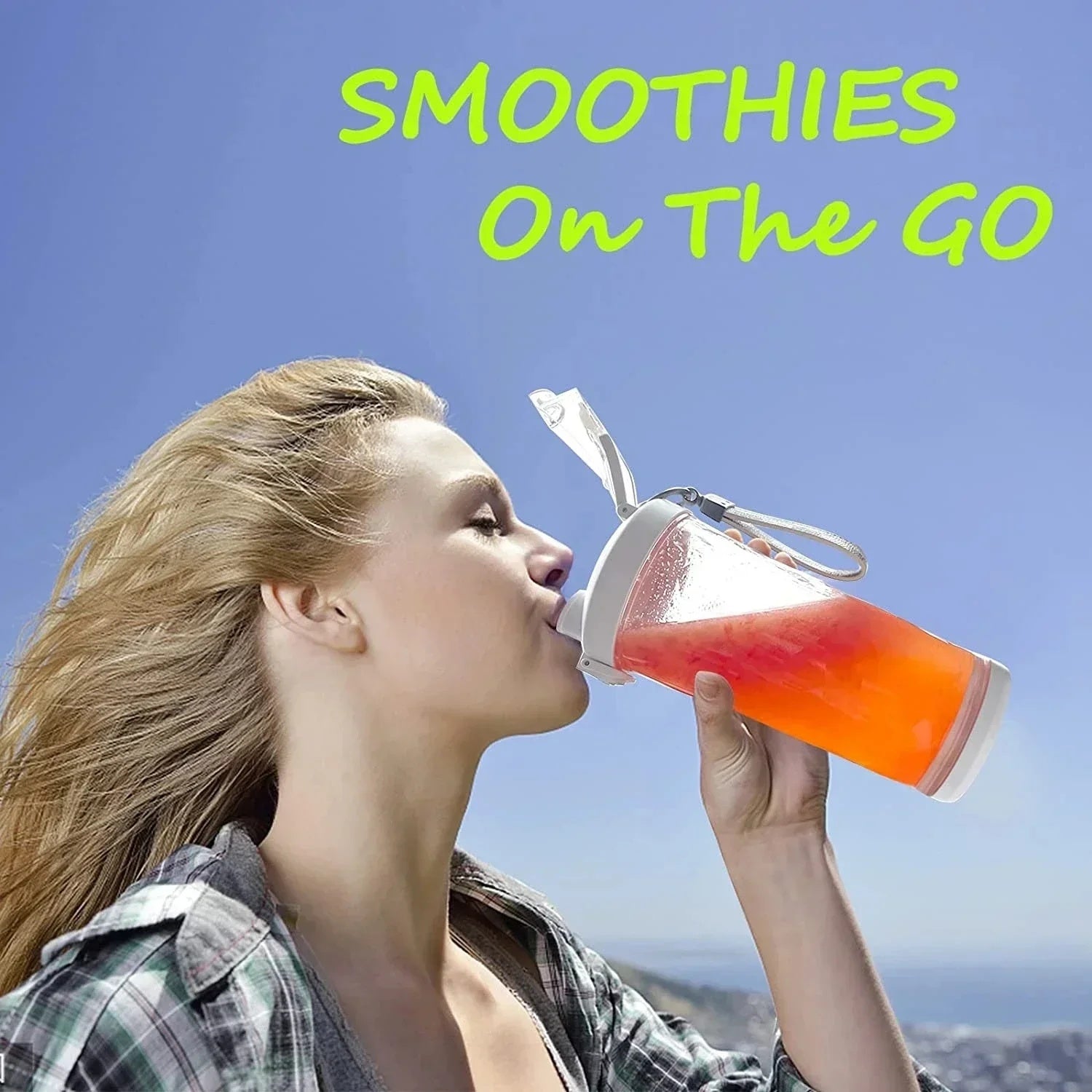 Portable Blender 600ML Electric Juicer Fruit Mixers 4000mAh USB Rechargeable Smoothie Mini Blender Personal Juicer Colorf - Electryx