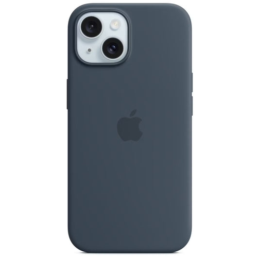 Apple Coque en silicone MagSafe pour Apple iPhone 15 - Storm Blue - Electryx