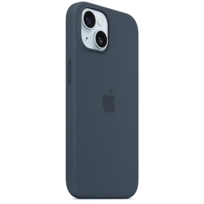 Apple Coque en silicone MagSafe pour Apple iPhone 15 - Storm Blue - Electryx