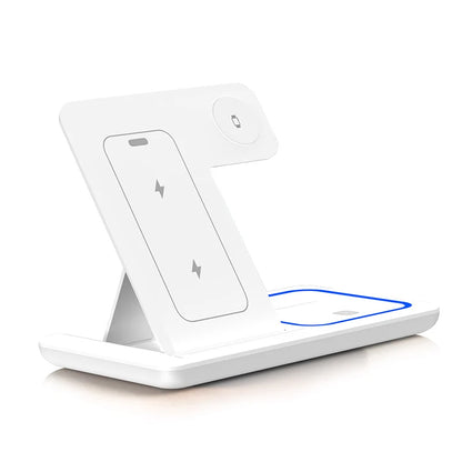 15W Three-in-One Fast Wireless Charger Foldable Desktop Multifunctional with PD Function for Mobile Phone Headset Watch - Electryx