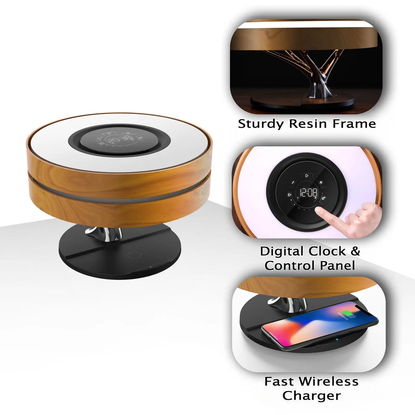 2024  Luxury Trending Product Tree Table Lamp Bt Speaker 10w Wireless Charger Beside Desk Lamp - Electryx