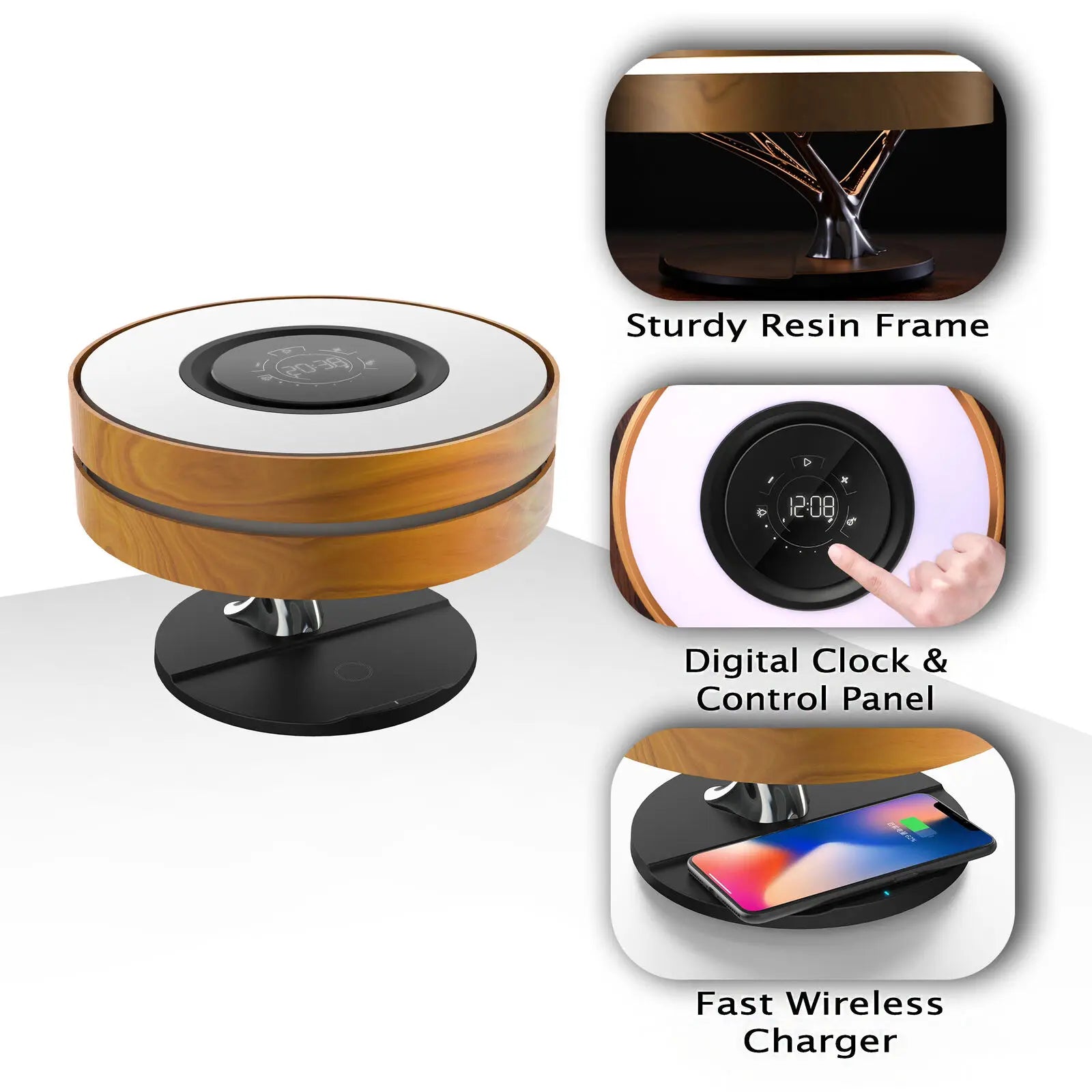 2024  Luxury Trending Product Tree Table Lamp Bt Speaker 10w Wireless Charger Beside Desk Lamp - Electryx