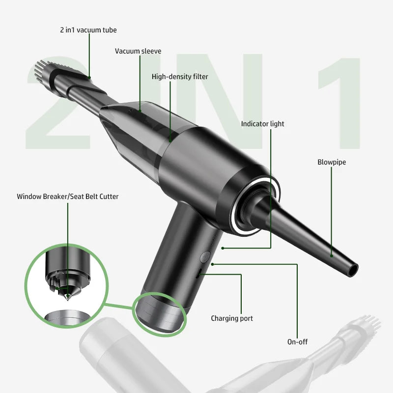 Hot Selling Safety Wholesale Portable Cordless Small Cleaner Rechargeable Mini Car Vacuum Cleaner - Electryx