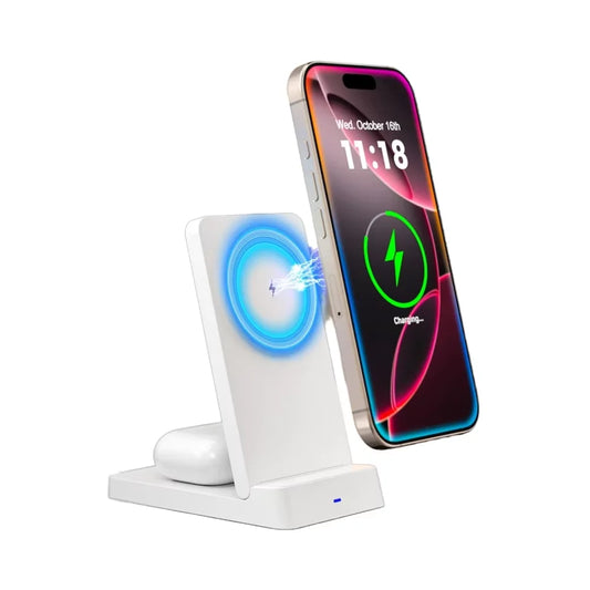 2025 Gift 2in1 Wireless Magnetic Charger Station for IPhone and Earphone - Electryx