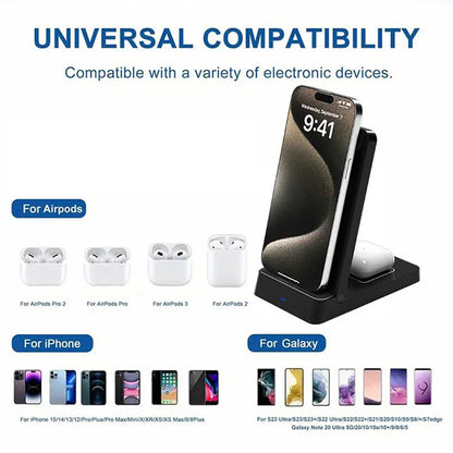 2025 Gift 2in1 Wireless Magnetic Charger Station for IPhone and Earphone - Electryx