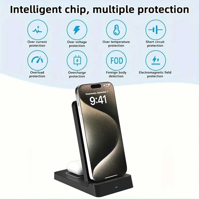 2025 Gift 2in1 Wireless Magnetic Charger Station for IPhone and Earphone - Electryx