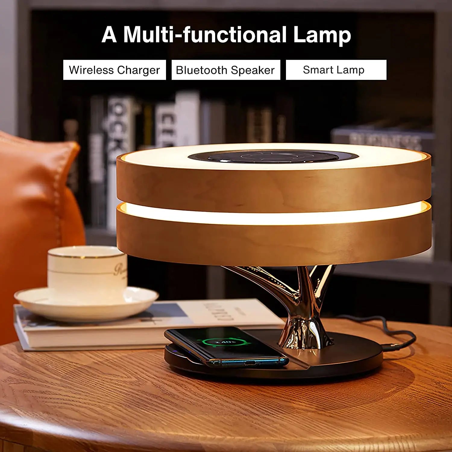 2024  Luxury Trending Product Tree Table Lamp Bt Speaker 10w Wireless Charger Beside Desk Lamp - Electryx