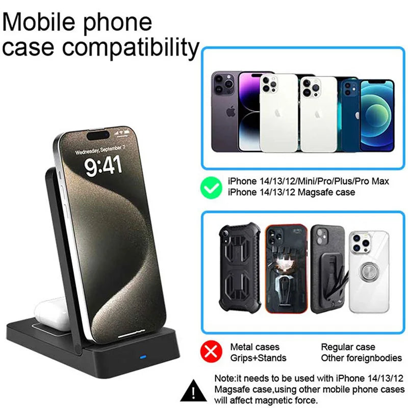2025 Gift 2in1 Wireless Magnetic Charger Station for IPhone and Earphone - Electryx