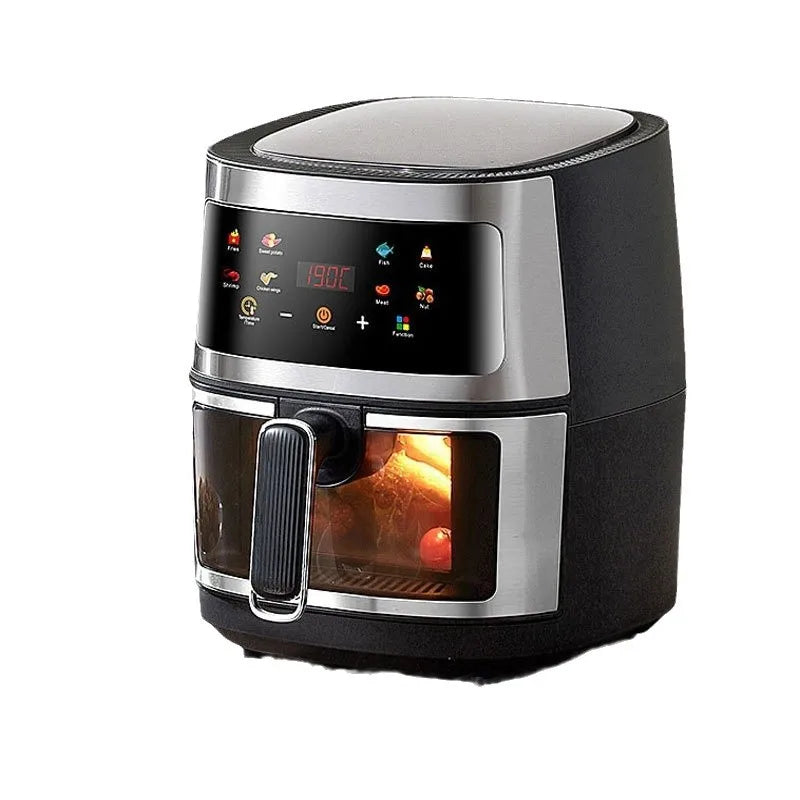 8L air fryer can be seen at home 110V-220V intelligent air fryer multi-function fried chicken leg fryer without oil smoke - Electryx