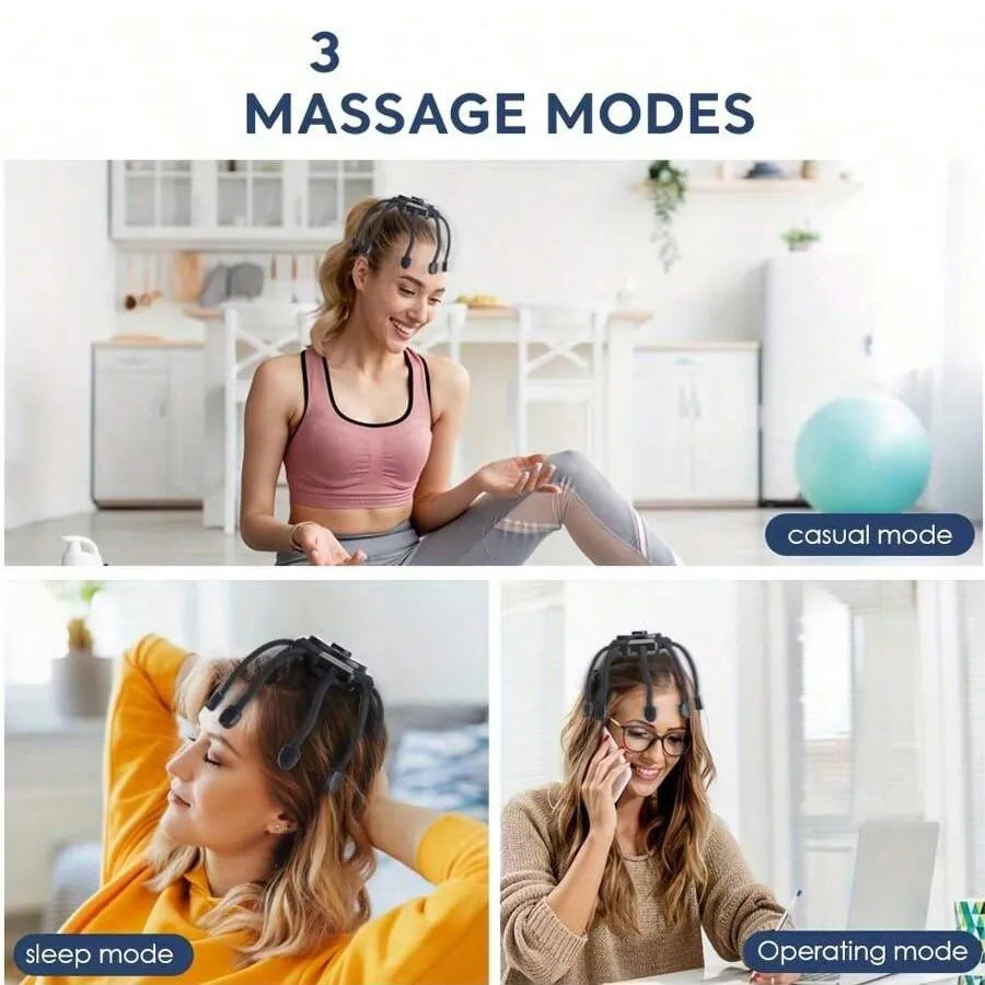 Cordless Electric Scalp Massager,360 Degree Head Massager With 8 Finger Tips, Deep Relaxing And Stress Relief, Holiday Gift - Electryx
