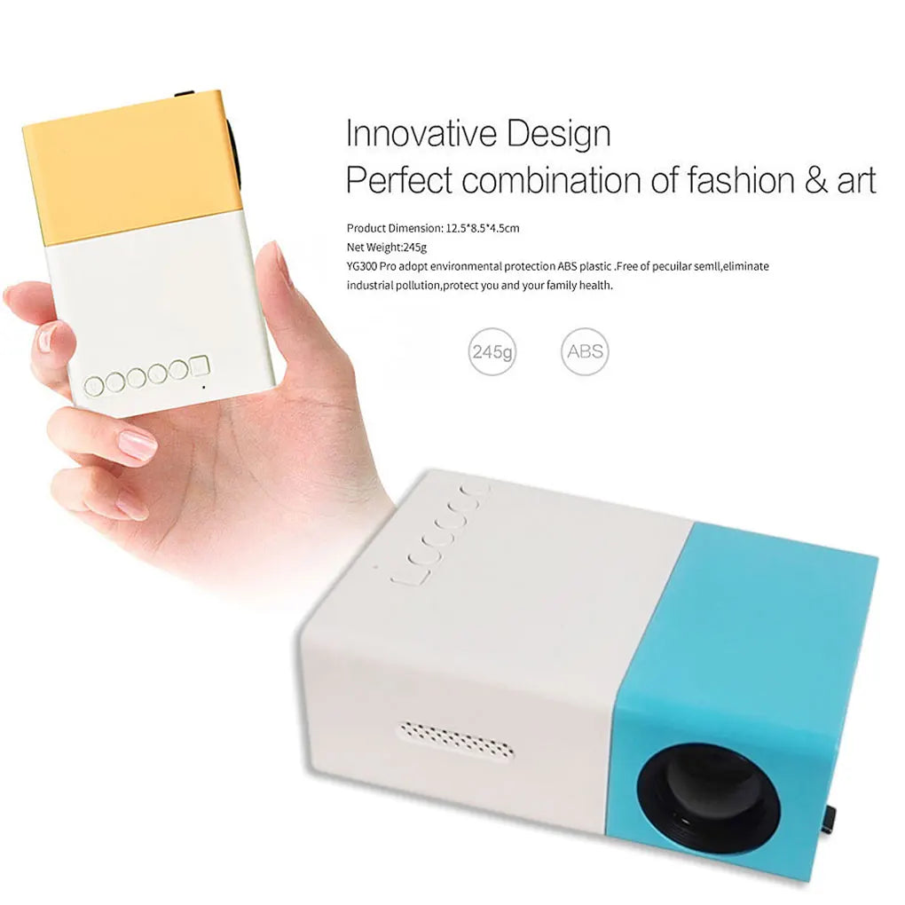 YG300 Portable Mini Movie Projector 1080P USB Audio Home Media Player Beamer Suitable For Outdoor Camping Drive-in Home Theater - Electryx