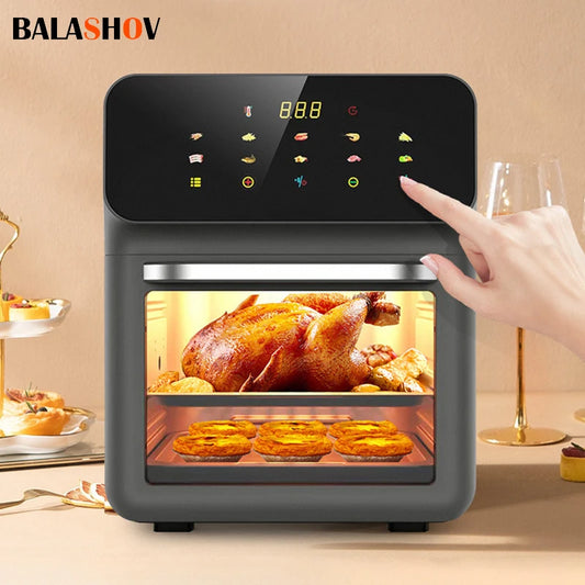10L Large Capacity Electric Air Fryers Oil-free Automatic Household Kitchen 360°Baking Convection Oven Deep Fryer without Oil - Electryx