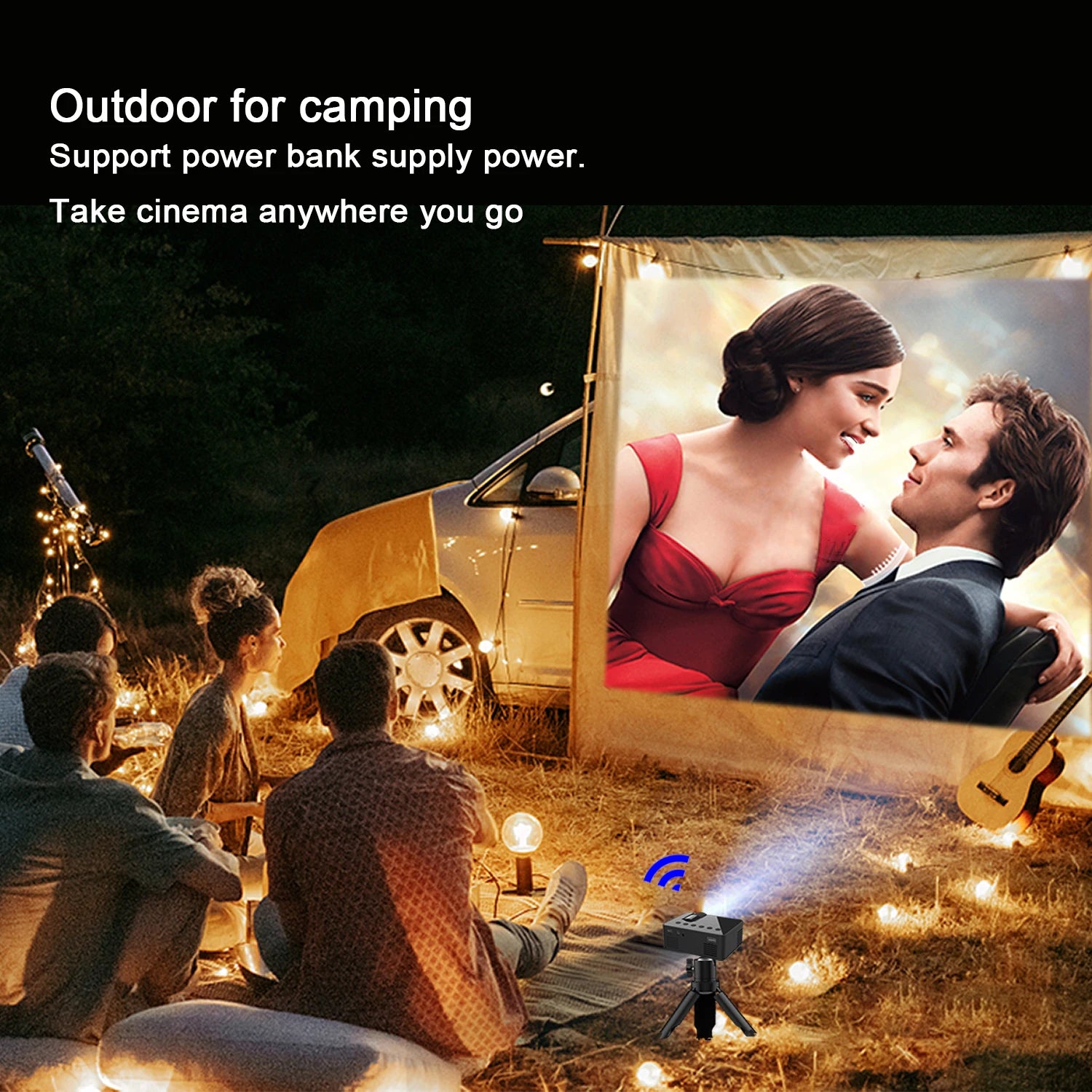 YT100 Mini Projector Mobile Video Wifi Smart Portable Home Theater Wireless Multiscreen for Smartphone Android Cinema Kids Gift - Electryx