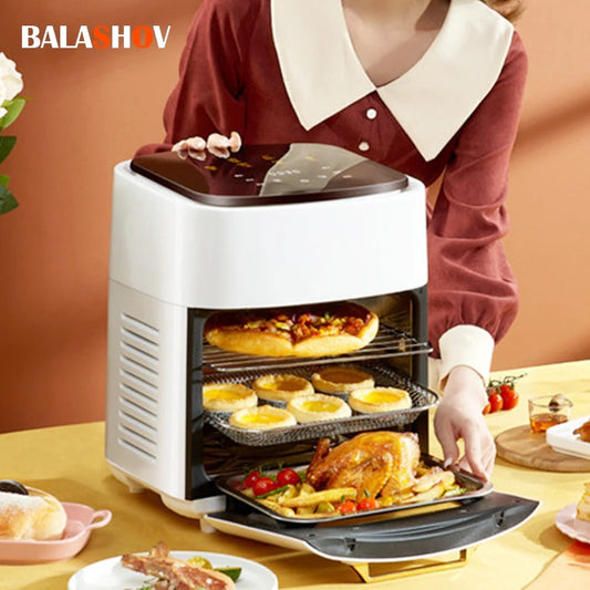 15L Multifunction Digital Air Fryer Without Oil Electric Oven, Dehydrator, Air Fryer with LED Touch Panel Large Display Window - Electryx