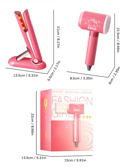 Kids Make Up Toys Simulation Haircut Kit Children's Hair dryer Role Playing Game Educational Toys For Girls Pretend Play Gifts - Electryx