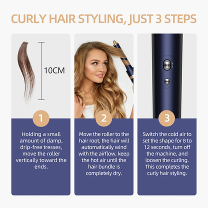 Hair Curler Dryer 6 in1 Air Styler & Hair Dryer for Straight & Wavy Hair Auto-Wrap Curlers Hair Staightener Blow Drier - Electryx