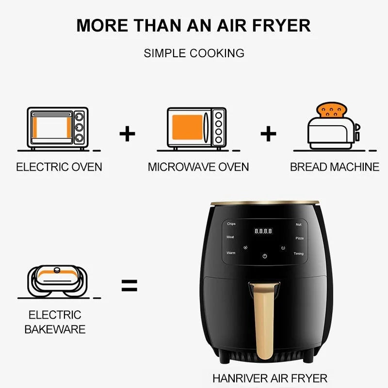 6L Air fryer Multi-functional intelligent touch screen oven Large capacity Electro mechanical  deep fryer for home  airfryer - Electryx