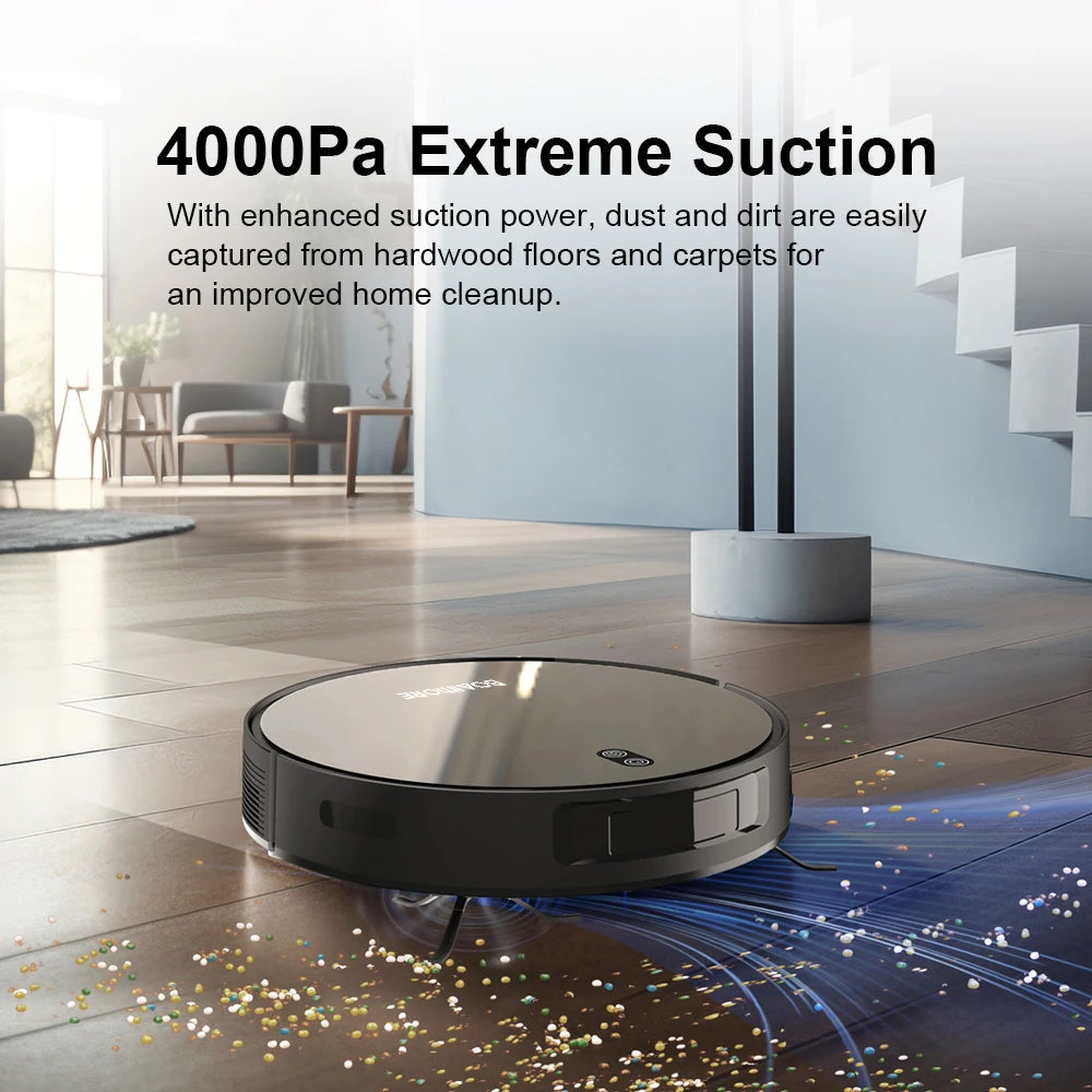 Robot Vacuum Cleaner Combo Mop,4000PA Suction Robotic,WiFi/Voice Control,Auto-Recharge,Pet Hair For Home Vacuum Cleaning Robot - Electryx