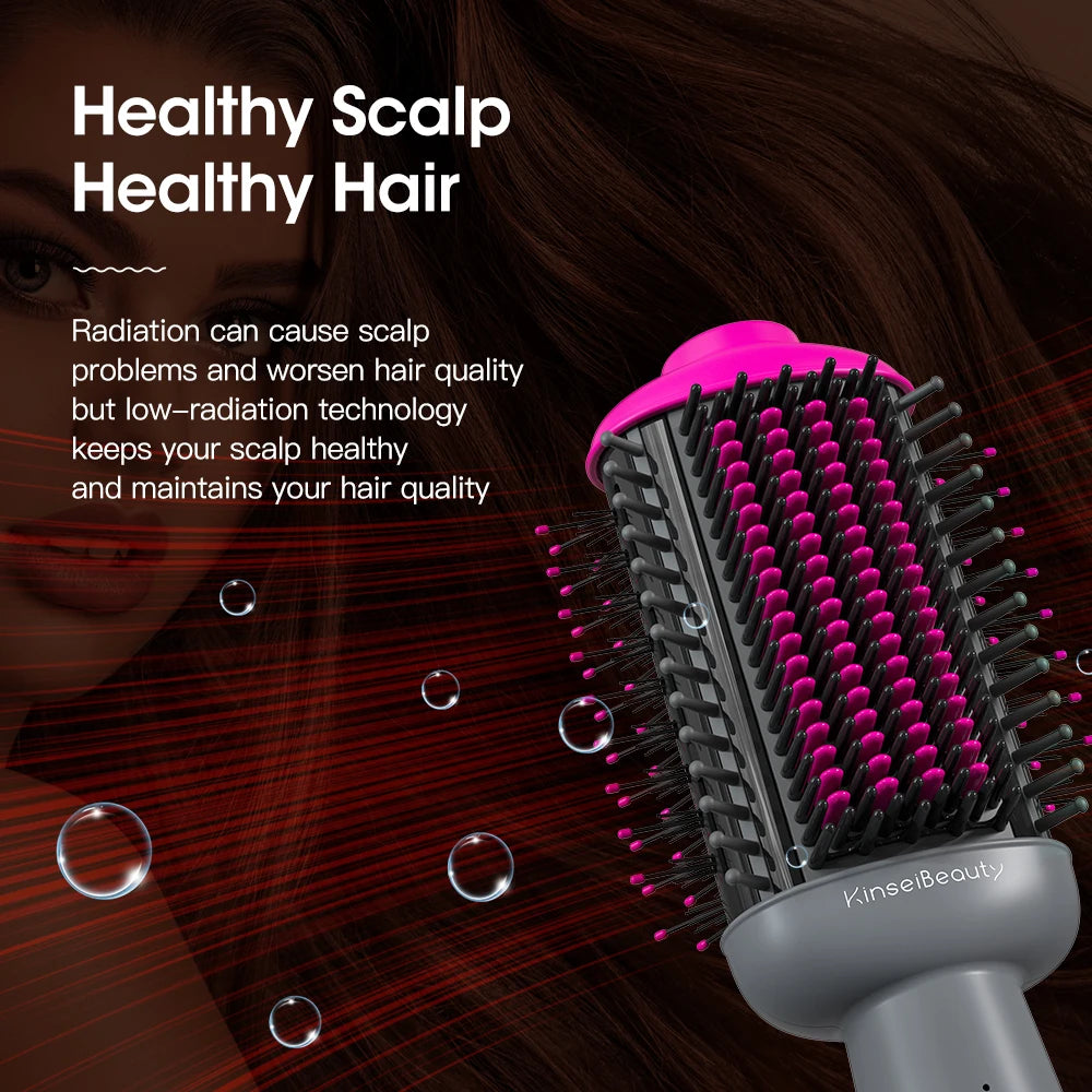 Kinseibeauty  Hair dryer Functional 5 In 1 professional hot air comb straight hair curling equipment salon - Electryx