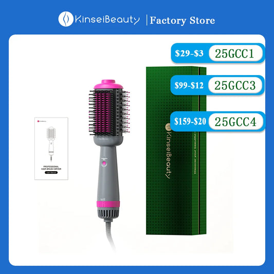Kinseibeauty  Hair dryer Functional 5 In 1 professional hot air comb straight hair curling equipment salon - Electryx