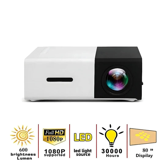 Proyector inteligente HD para cine en casa, miniproyector portátil para teléfono móvil, proyección para exteriores, YG300, 1080 - Electryx