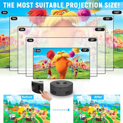Portable Mini Projector 1920*1080P HD Projector Home Cinema Outdoor Camping Projection For IPhone Xiaomi IPad Android - Electryx