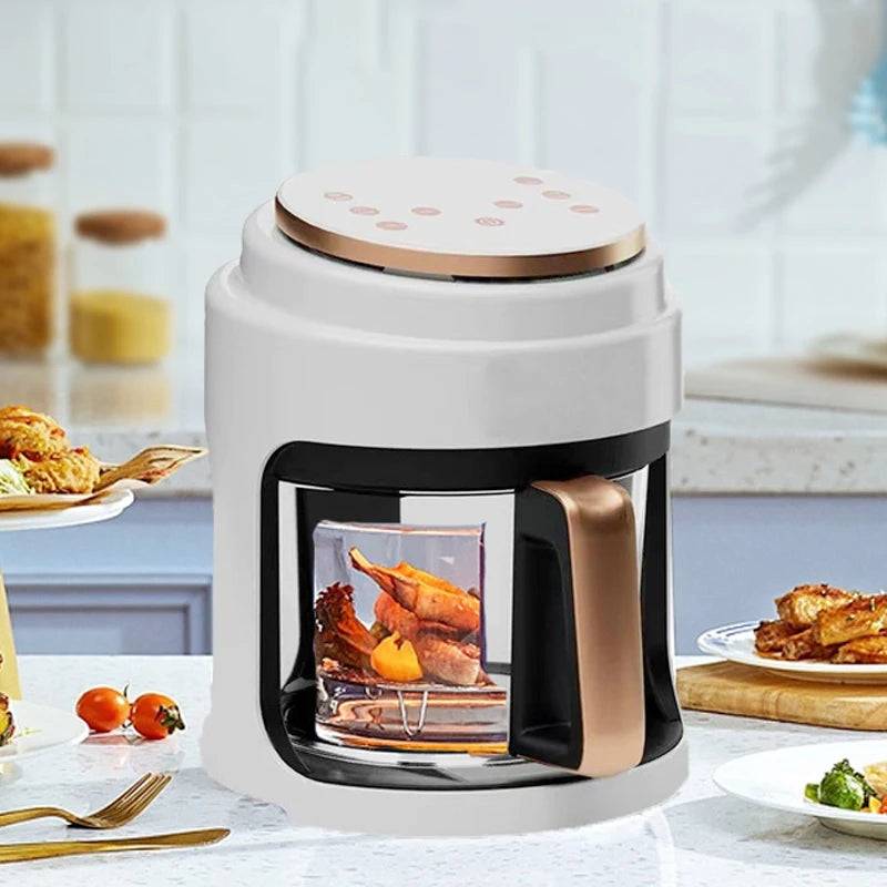 Air Fryer Visual Oil-free Electric Fryer Multi-functional Automatic Household 360°Baking LED Touchscreen Oil Air Fri - Electryx