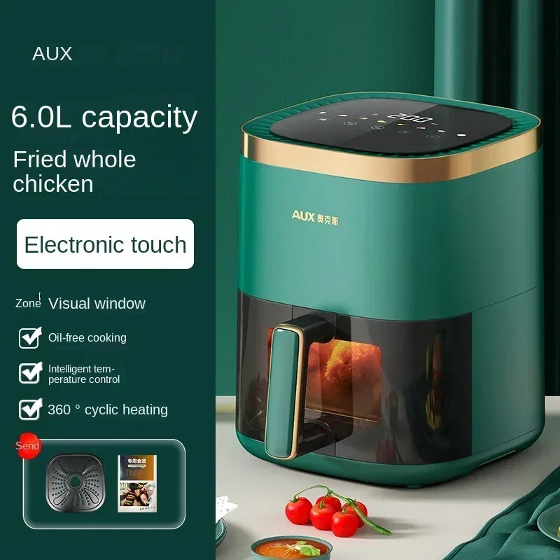220V AUX Air Fryer and Oven Combo: Multifunctional, Fully Automatic, No Oil Technology, Easy-to-clean C - Electryx