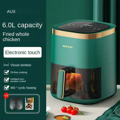 220V AUX Air Fryer and Oven Combo: Multifunctional, Fully Automatic, No Oil Technology, Easy-to-clean C - Electryx