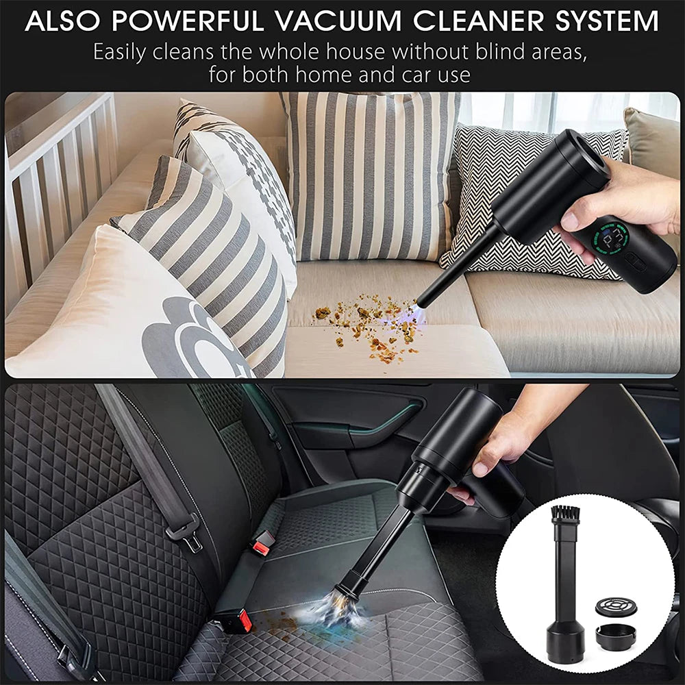 Wireless Air Duster 100000RPM Dust Blowing Gun USB Compressed Air Blower Cleaning For Computer Laptop Keyboard Camera Cleaning - Electryx