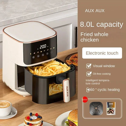 220V AUX Air Fryer and Oven Combo: Multifunctional, Fully Automatic, No Oil Technology, Easy-to-clean C - Electryx