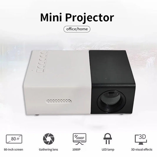 YG300 Portable Mini Movie Projector 1080P USB Audio Home Media Player Beamer Suitable For Outdoor Camping Drive-in Home Theater - Electryx