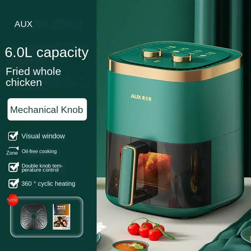 220V AUX Air Fryer and Oven Combo: Multifunctional, Fully Automatic, No Oil Technology, Easy-to-clean C - Electryx