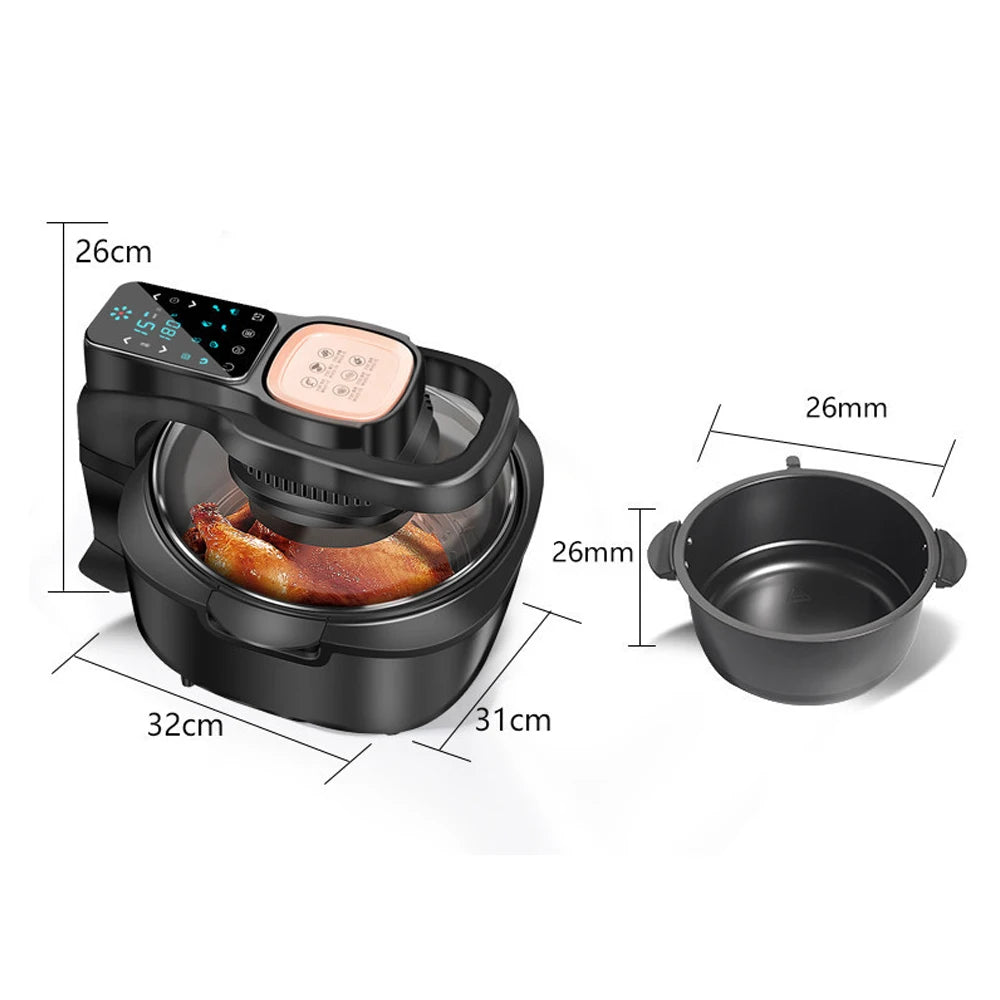 Multifunctional Home Air Fryer Without Oil Intelligence 6L Oven 220V 1100W LED Touch Panel Temperature Control Visual Air Frying - Electryx